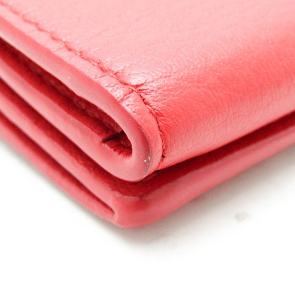 Balenciaga Papier Mini Wallet 391446 Women's Leather Wallet (tri-fold) Red Color - Picture 6 of 16